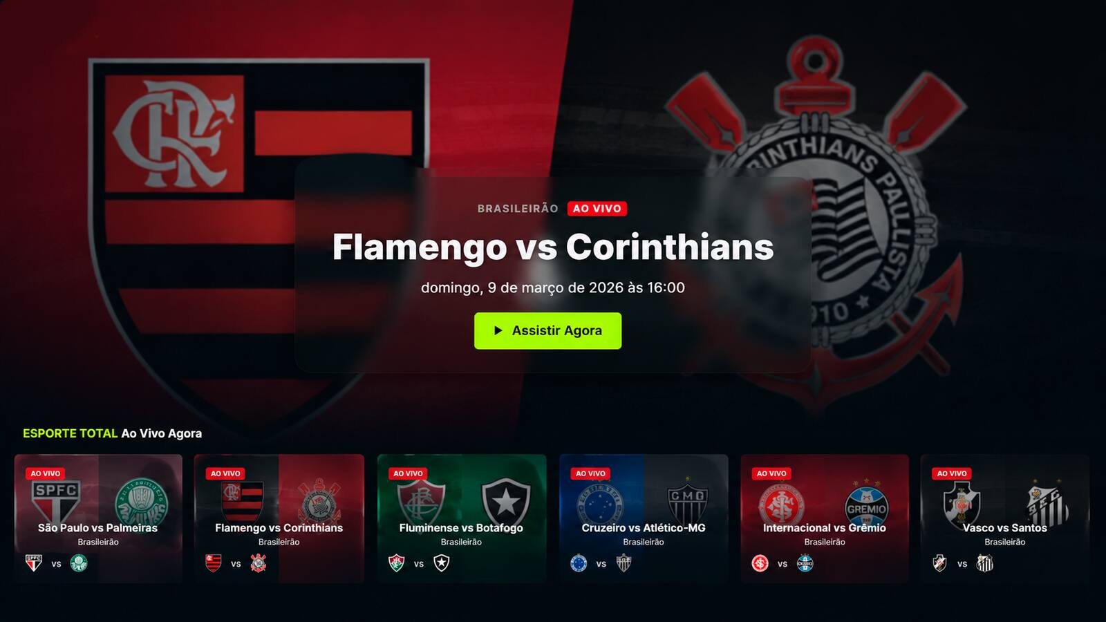 Flamengo vs Corinthians ao vivo no Brasileirão